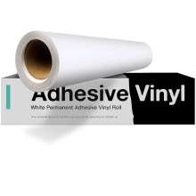 HTVRONT Rouleau de Vinyle Adhésif Permanent, 30x900cm, Blanc Mat, pour Découpeuse et Personnalisation