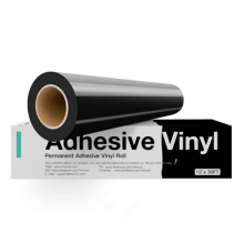 HTVRONT Rouleau de Vinyle Adhésif Permanent, 30x900cm, Noir Brillant, pour Cricut et Découpeuse