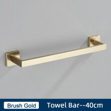 Badkameraccessoires, wandhanddoekhouder, toiletpapierhouder en haakje, roestvrij staal, geborsteld goud