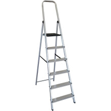 KTL escada de abrir K-OFFICE, 6 degraus, alumínio prata, suporte 150 kg