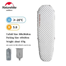 Naturehike Matelas gonflable de camping, R-Value 5.8, Ultraléger et pliable, 168x58cm