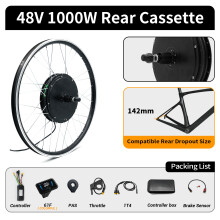 ESOULBIKE Kit de conversion vélo électrique, moteur moyeu arrière 48V 1000W, cassette, 28''29''700c