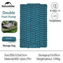 Naturehike Matelas de Sol Inflatable, 1.6R, Léger et Imperméable, Bleu avec Pompe à Pied