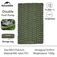 Naturehike Matelas de Sol gonflable, 1.6R Value, Vert, Pompe à pied 2P, Léger et Imperméable pour Extérieur