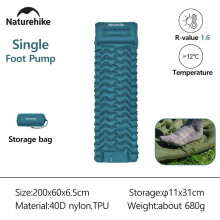 Naturehike Matelas de Sol gonflable, Pompe à pied Bleue, Léger et Imperméable pour Extérieur