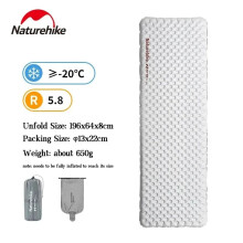 Naturehike Matelas de Camping Gonflable Ultraléger, R-Value 5.8, 196x64cm