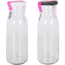 DKD Home Decor, garrafa de cristal, 1,2 L, ø 6,8 x 25 cm, com tampa