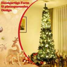270 cm lange potloodkerstboom met metalen standaard, groen