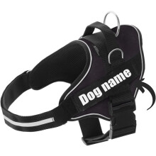 Super Doggy arnês para cães refletor, preto, tamanho XXS 1,5-3,5kg, com 2 etiquetas personalizáveis