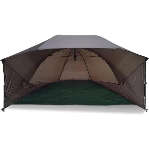 NGT Refugio, brolly de pesca 60 polegadas, nylon 210D, com 2 postes de tempestade e bolsa de transporte
