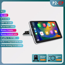 Hizpo Autoradio Universel, Écran Tactile Android 13, Carplay Sans Fil et Android Auto, GPS Navigation