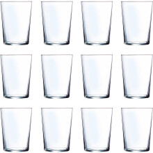 Tradineur, conjunto de 12 copos de vidro de 530 ml, leves, 13 x 8,5 cm, aptos para máquina de lavar loiça