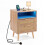 Costway Rattan Bedside Table with Charging Station and LED Lights Boho 1