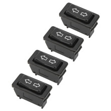 Interruptor de janela elétrica universal, conjunto de 4, 5 pinos, 12V/24V, luz verde, preto