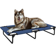 PawHut Lit surélevé pour chien pliable, 107x61x20 cm, maille respirante et acier, pour grands chiens jusqu'à 30 kg