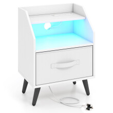 Nightstand with LED Lights & Power Outlets