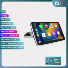 Hizpo Autoradio, Écran Tactile Universel, Android 13, Carplay Sans Fil, 4core 2G 32G, Navigation GPS