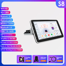 Hizpo Autoradio universel, Écran tactile rotatif Android 13, Carplay sans fil, GPS Navigation, Bluetooth 5.0