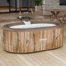 Arebos Spa Pool Bergen, banheira de hidromassagem inflável oval 190x120 cm, 2 pessoas, 90 jatos, com aquecimento e 550 litros