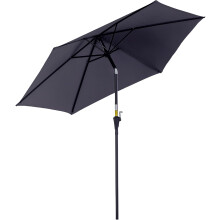 Outsunny Sombrilha de Jardim Reclinável com Manivela, Ø260x235 cm, Cinzento