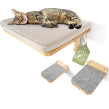 Mur d'escalade pour chat avec escalier et lit mural, meuble d'escalade pour bien-être