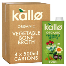 Kallo Organic Vegetable Broth, Plant Based 4 x 500ml