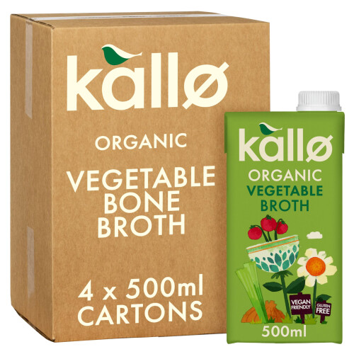 Kallo Organic Vegetable Broth, Plant Based 4 x 500ml