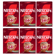 NESCAFÉ KitKat Latte Instant Coffee Sachets x7 (Pack of 6, Total 42 Sachets) – Chocolatey & Creamy Instant Latte Inspired by KitKat