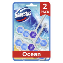Domestos Power 5 Ocean Toilet Rim Blocks toilet freshener with a long-lasting fragrance clean and freshen for up to 300 flushes 2x 50 g