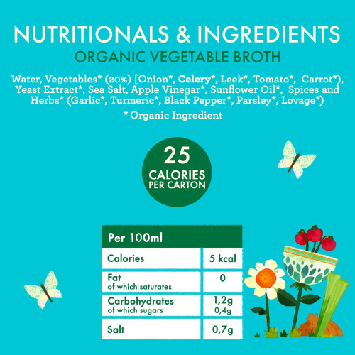 Kallo Organic Vegetable Broth, Plant Based 4 x 500ml 2