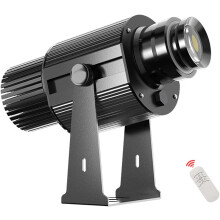 Projetor de Logótipo HD GOBO 50W, Luz Publicitária com Controlo Remoto, Preto, IP67
