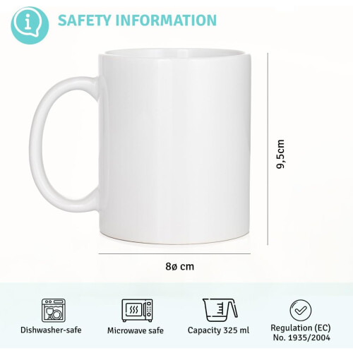 Wanapix, caneca de cerâmica personalizada com foto e texto, 325 ml, branco 1