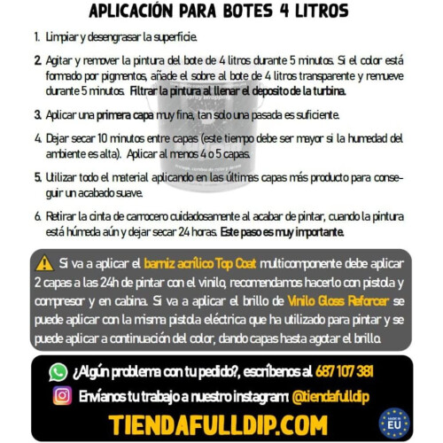 AutoFullCar Vinilo Líquido Full Dip, 4 litros, Vermelho Mate 2