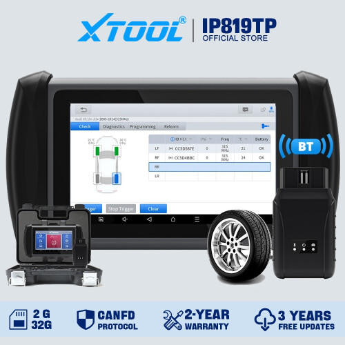 XTOOL InPlus IP819TP, diagnose- en programmeerapparaat voor auto met TPMS en ECU codering 1