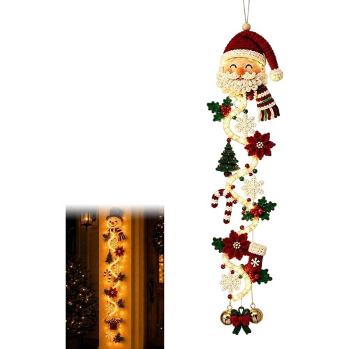 Verlichte kerstdeurhanger, verlichte verticale kerstdecoratie