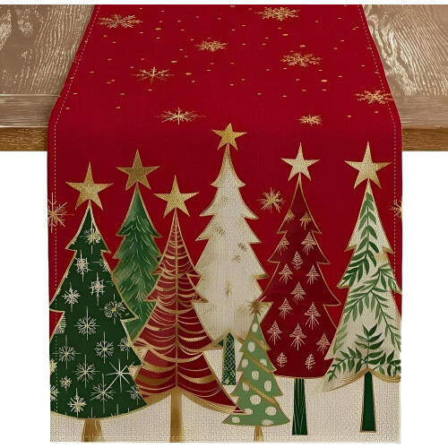 Modern Christmas Table Runners, Red Christmas Table Runners