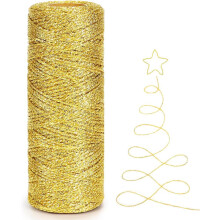x 100 m de cordão metálico dourado, cordão metálico natalino de 1 mm, cordão para embrulho