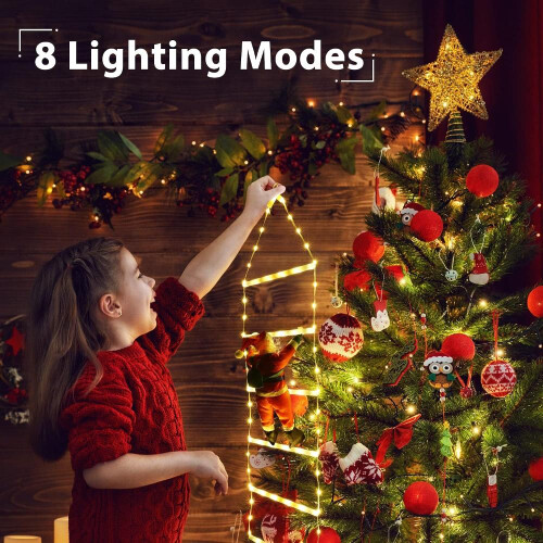 Luzes de Natal LED Geemoo com Escada do Papai Noel - 0,75 m 1