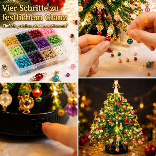 DIY Perlen Weihnachtsbaum Set mit LED, Weihnachtsbaum aus Perlen 2