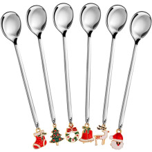 AXspeed Weihnachtslöffel, 6-teiliges Edelstahl-Löffel-Kochset mit