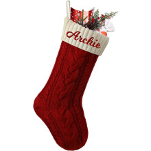 Meias de Natal Personalizadas com Nome, 46cm de Altura, Tricotadas