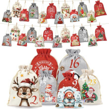 Alintor adventskalender för att fylla barn, 2 storlekar, 24 tryckta kalendrar