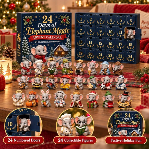 2026 Elefant Magic Adventskalender 3D Tier Xmas Countdown Box 1