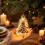 Juledekorasjon LED-julekuler Opplyst mini julescene (AB) 4