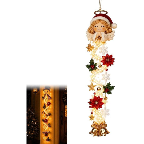 Verlichte kerstdeurhanger, verlichte verticale kerstdecoratie