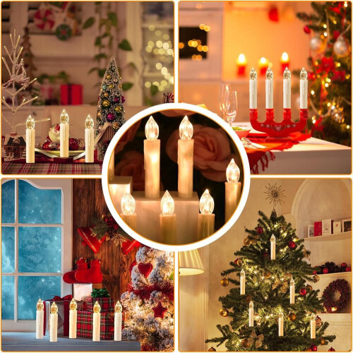 12-piece Christmas tree decoration set with candles, timer & remote control 1