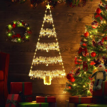 Geemoo Luzes de Natal para Exterior, Alimentadas por Bateria, Escada para Árvore de Natal de 81cm