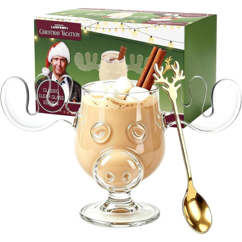 Ποτήρια Griswold Moose, Χριστουγεννιάτικα ποτήρια 240ml, Κούπα Moose με κουτά