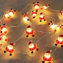 Luzes de Natal de interior alimentadas por bateria, 5m 50 LEDs, decoração de Natal com o Pai Natal.