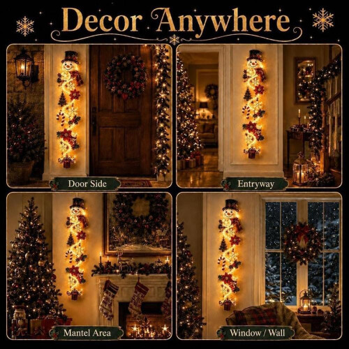 Verlichte kerstdeurhanger, verlichte verticale kerstdecoratie 2